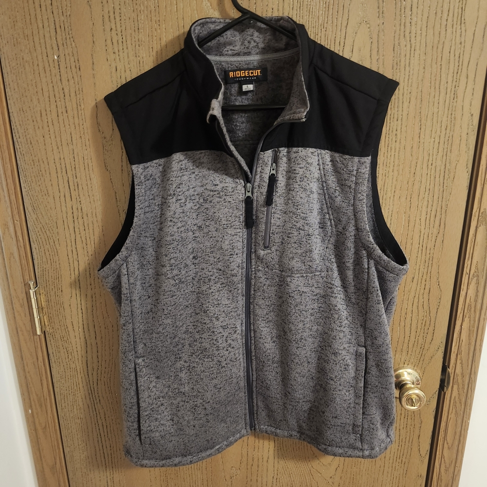 Men's Gray and Black Vest